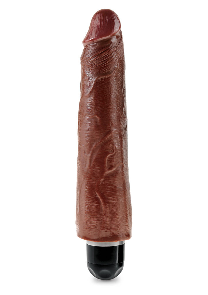 KING COCK 9'' VIBR STIFFY BROWN-1