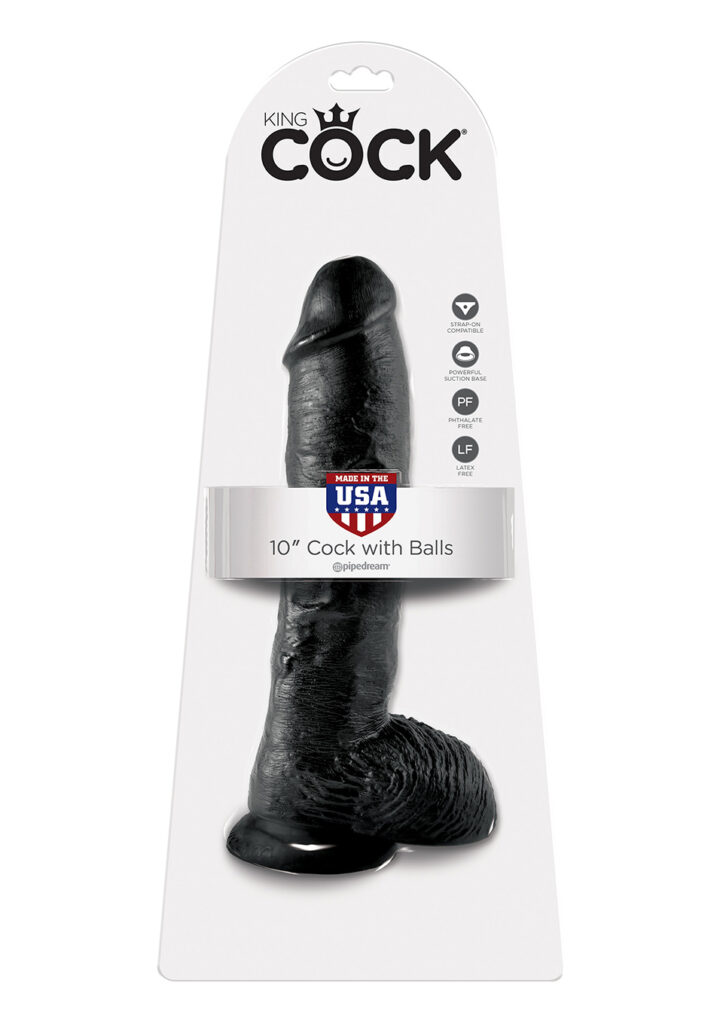 KING COCK 10 INCH W/ BALLS BLACK-3