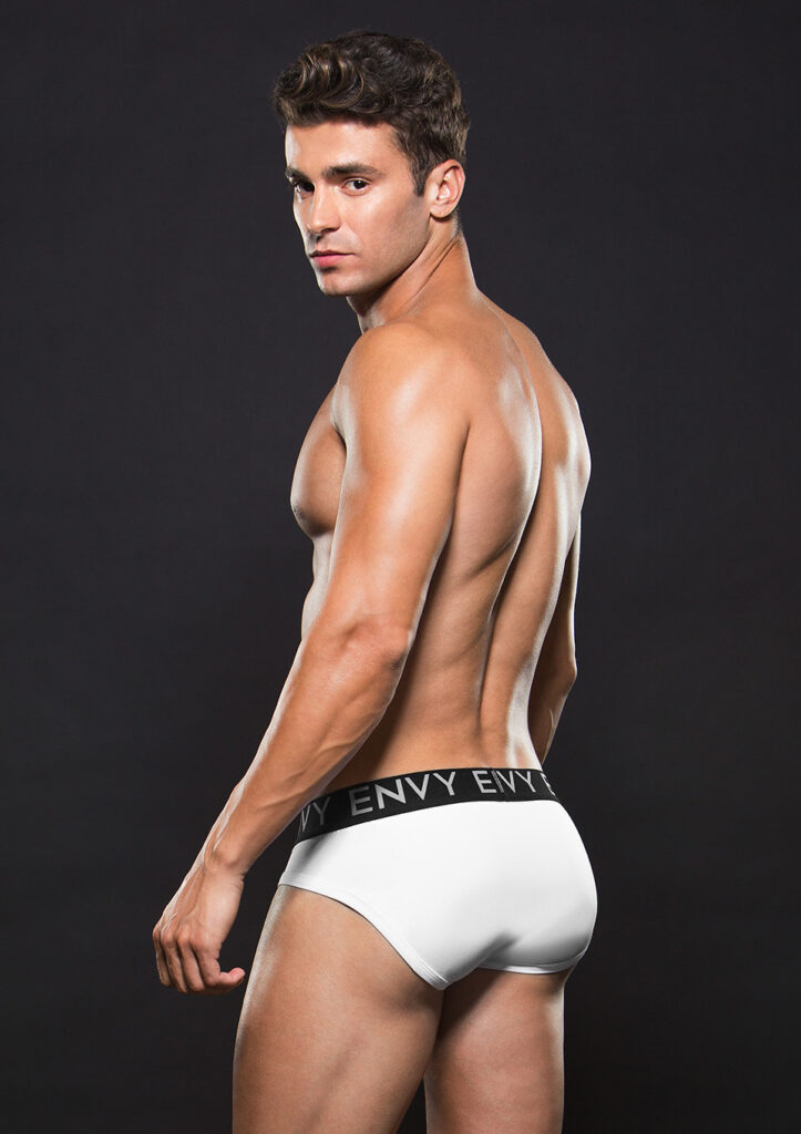 LOWRISE ELASTIC BRIEF M/L WHITE-2