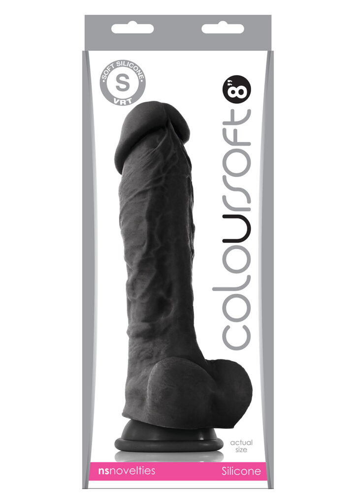 COLOURSOFT 8'' SOFT DILDO BLACK-2