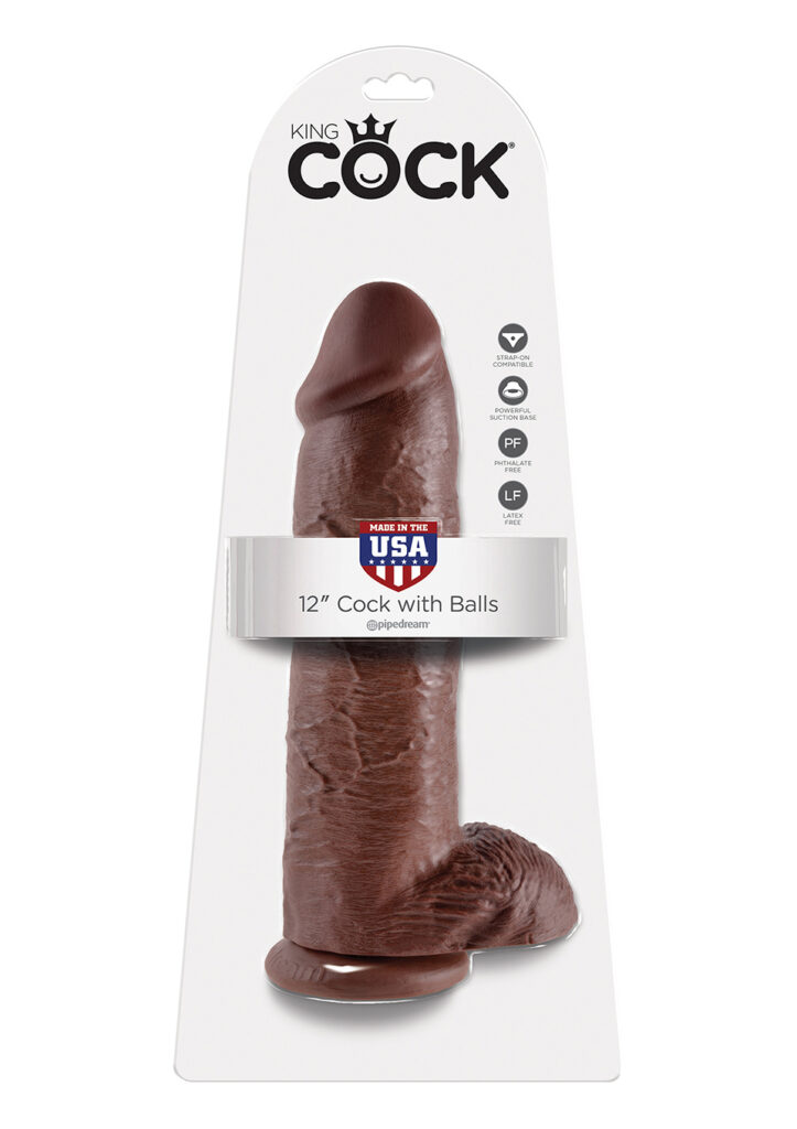 KING COCK 12 INCH W/ BALLS BROWN-3