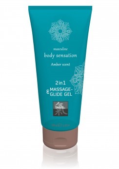 2-in-1 Massage gel &amp; Glidmedel Amber