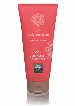 2-in-1 Massage gel &amp; Glidmedel Jordgubbe