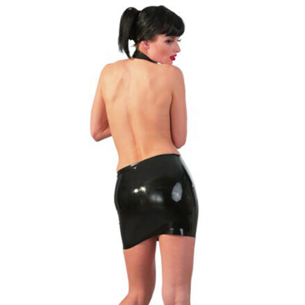 Latex Mini Skirt black - Medium / Black-3