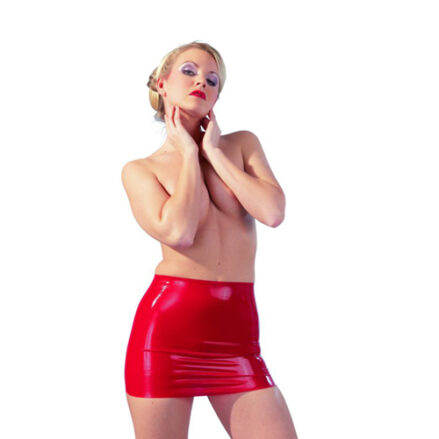 Latex Mini Skirt red - Small / Red-3