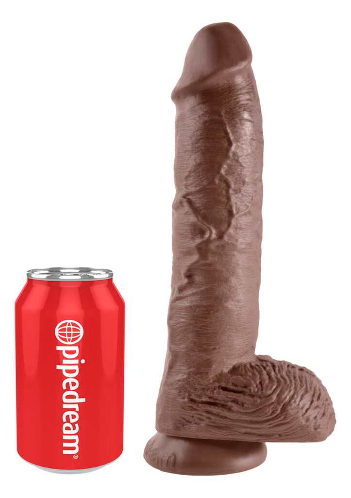 KING COCK 10 INCH W/ BALLS BROWN-3