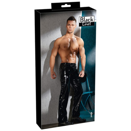 Men's Vinyl Trousers - XL / Black-4