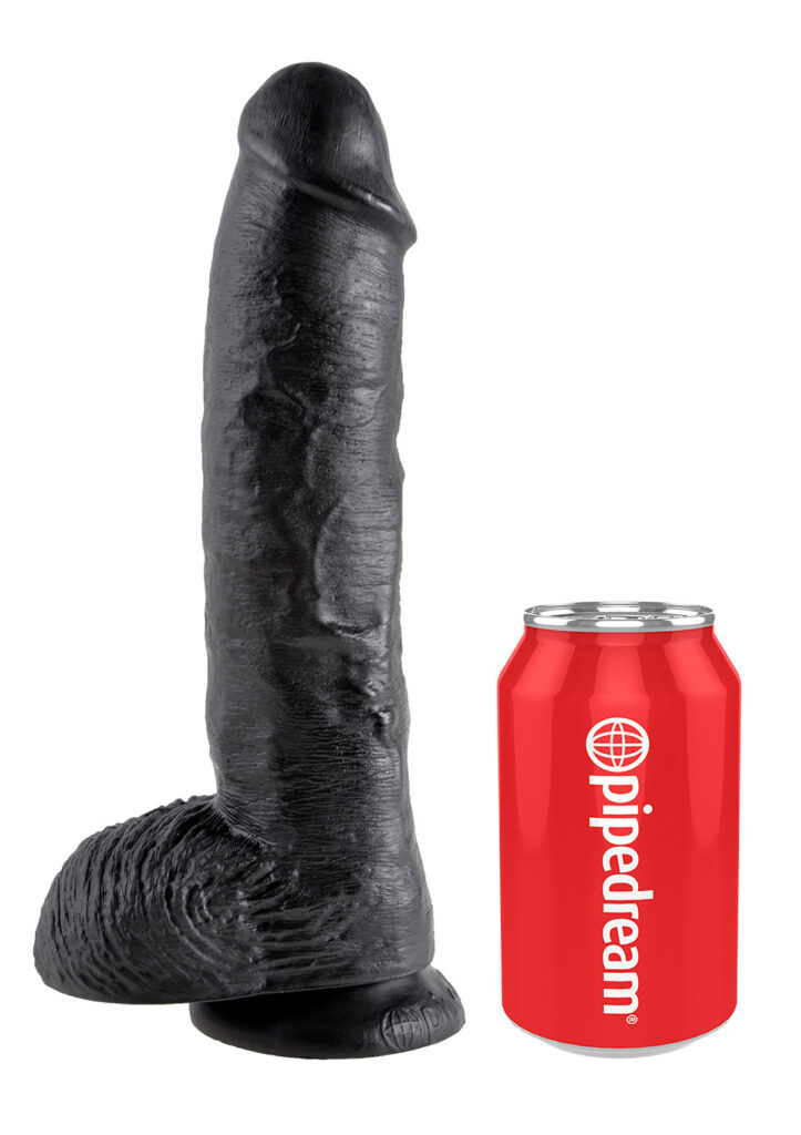 KING COCK 10 INCH W/ BALLS BLACK-1