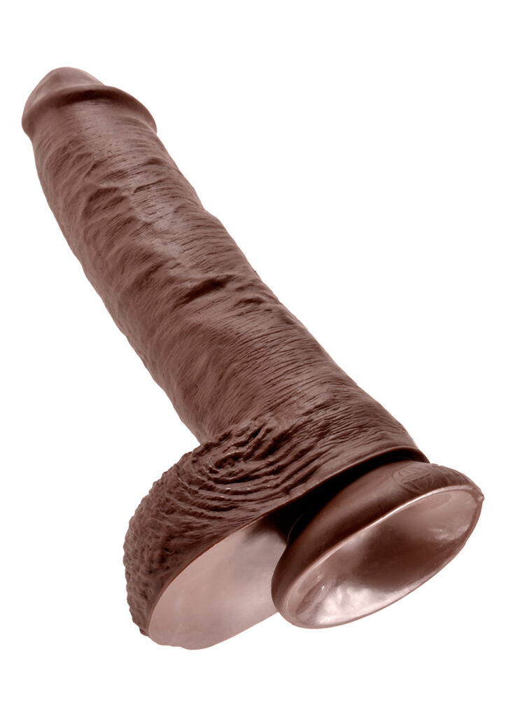 KING COCK 10 INCH W/ BALLS BROWN-4