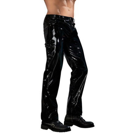 Men's Vinyl Trousers - Medium / Black-2