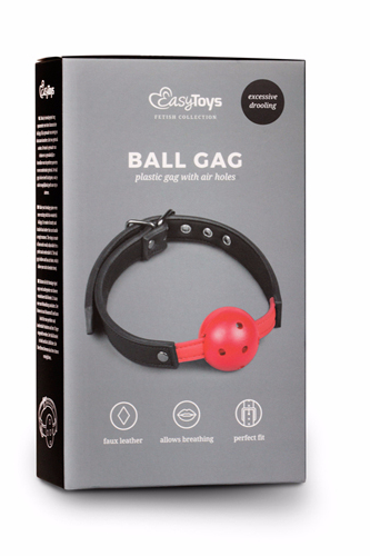 BALL GAG WITH PVC BALL - RED-1