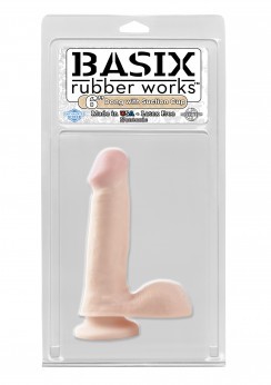 Basix 6 Inch Dong with Suction Cup Flesh-2
