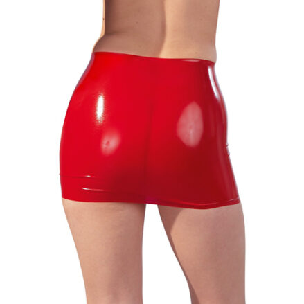 Latex Mini Skirt red - Medium / Red-2