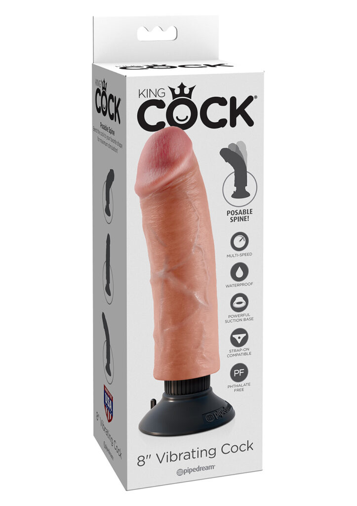 Vibrating Cock 8 Inch Flesh -2