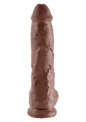 KING COCK 10 INCH W/ BALLS BROWN-1