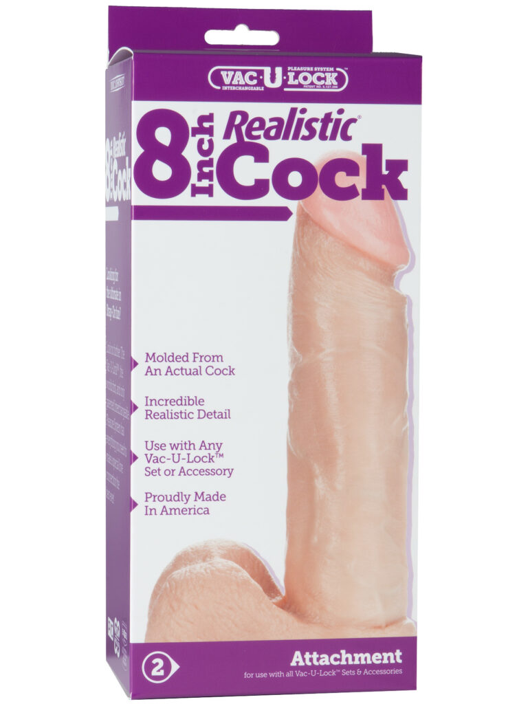 Vacu Lock 8" Inch Realistic Cock Flesh-2