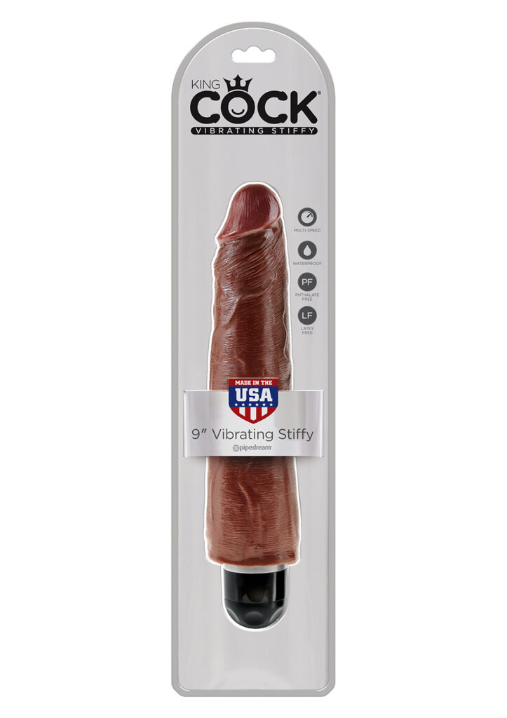 KING COCK 9'' VIBR STIFFY BROWN-2