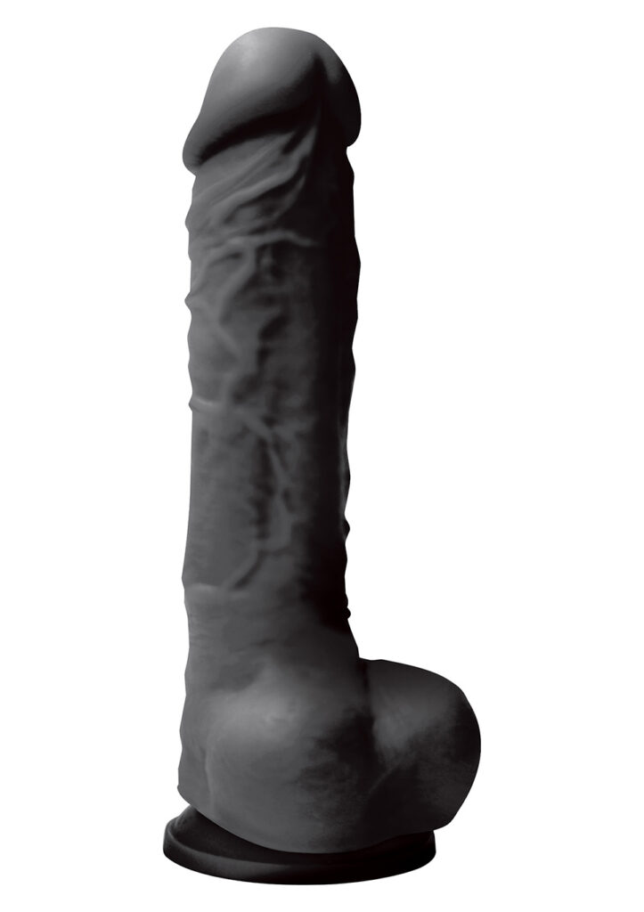 COLOURS PLEASURES LARGE BLACK DILDO - 25CM-2