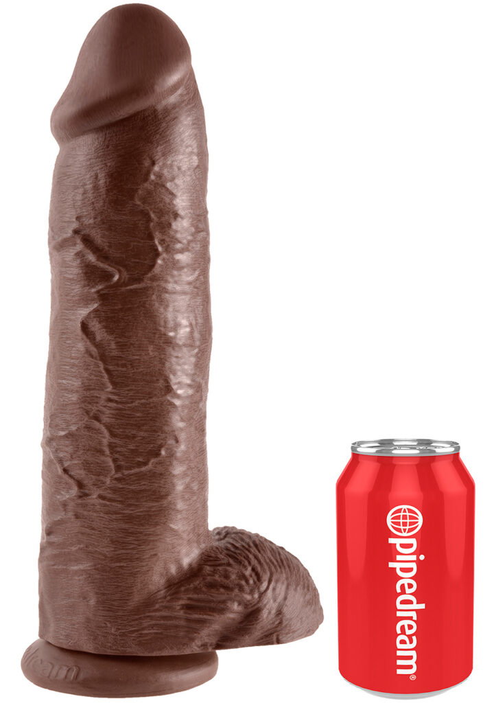KING COCK 12 INCH W/ BALLS BROWN-1