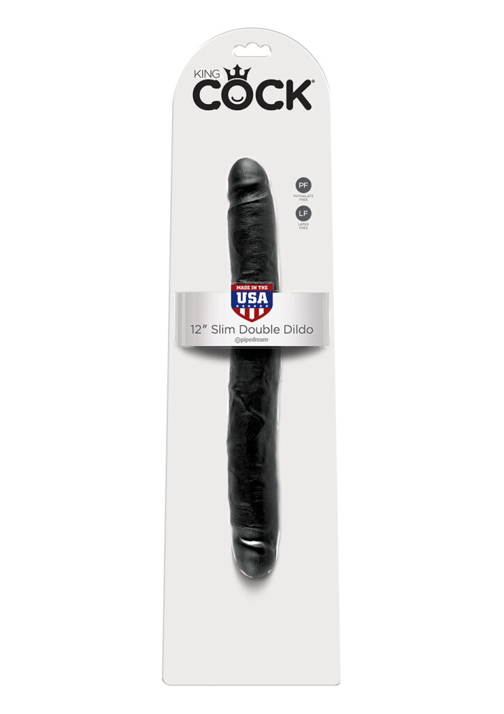 KING COCK 12 INCH SLIM DOUBLE BLACK - Dubbel dildo -2