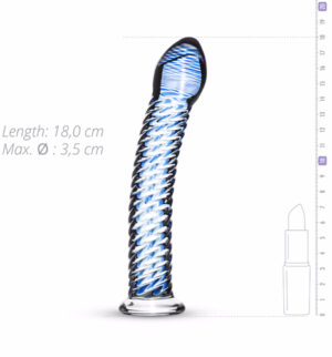 Blue Lined Glass Dildo-1