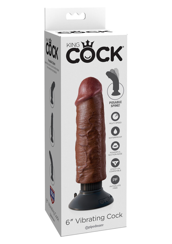 VIBRATING COCK BROWN 6 INCH-2