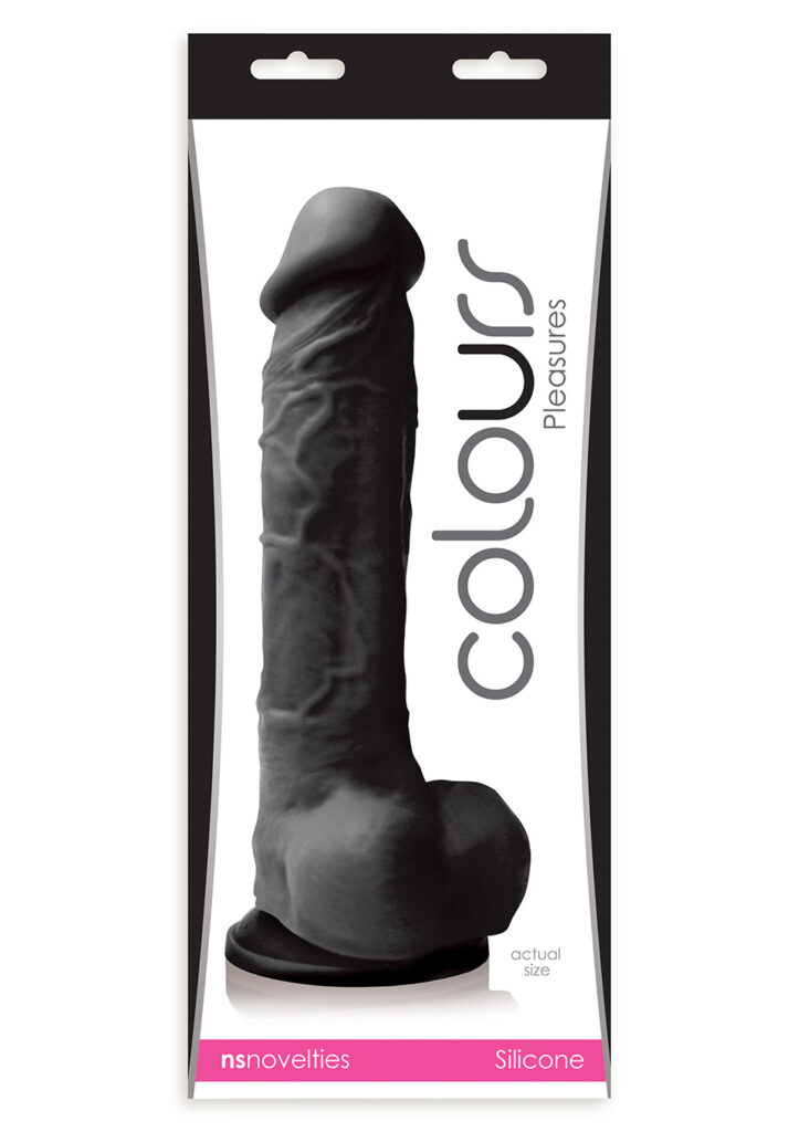 COLOURS PLEASURES LARGE BLACK DILDO - 25CM-1