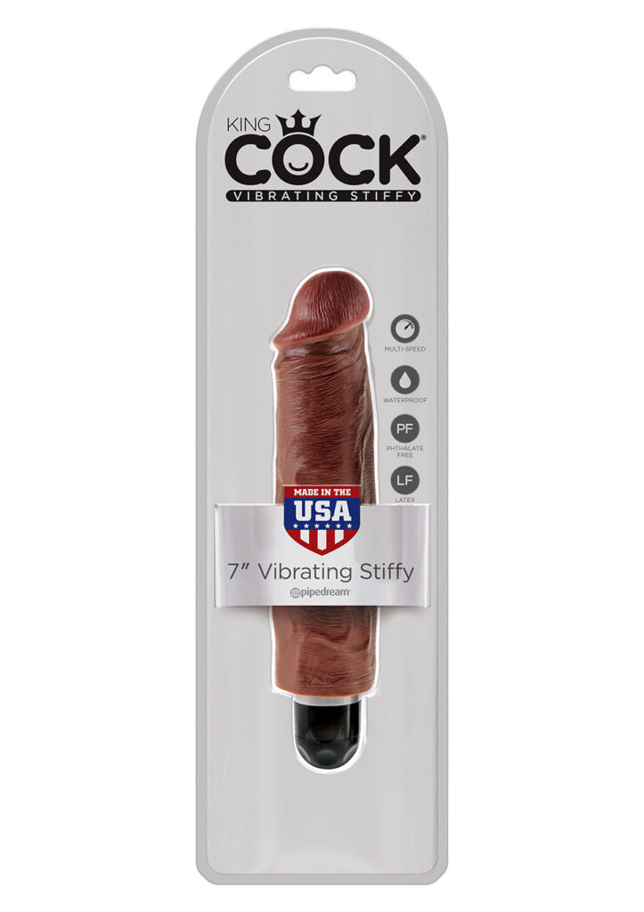 KING COCK 7'' VIBR STIFFY BROWN-2