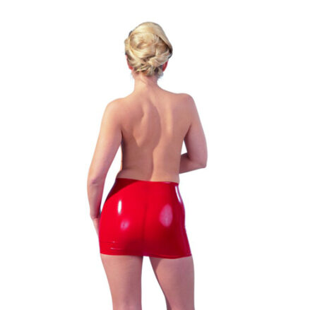Latex Mini Skirt red - Large / Red-4