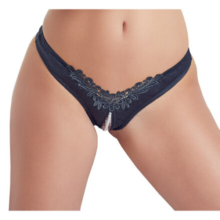G-string With Pearls - Black - Large / Black-2