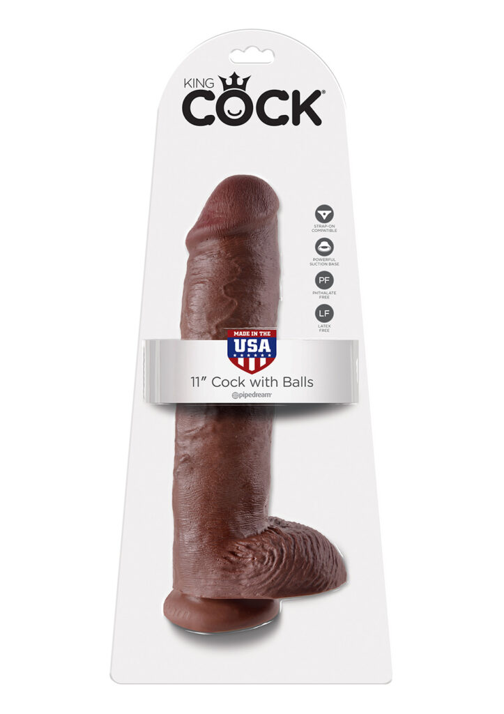 KING COCK 11 INCH W/ BALLS BROWN-3