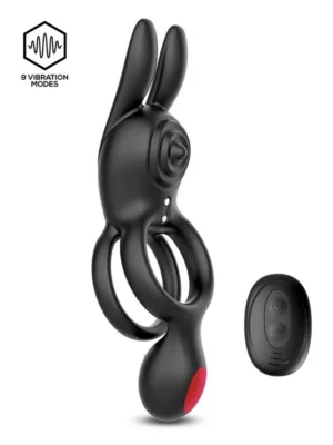 Konny Vibrating Rabbit Double Cockring - Penisring med rabbit 0