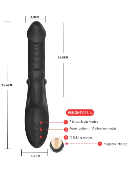 Grlpwr Envy Licking & Thrusting Vibrator - Rabbitvibrator med roterande tunga 0
