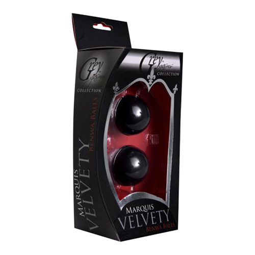 Marquis Velvety Ben Wa Balls - Black-3