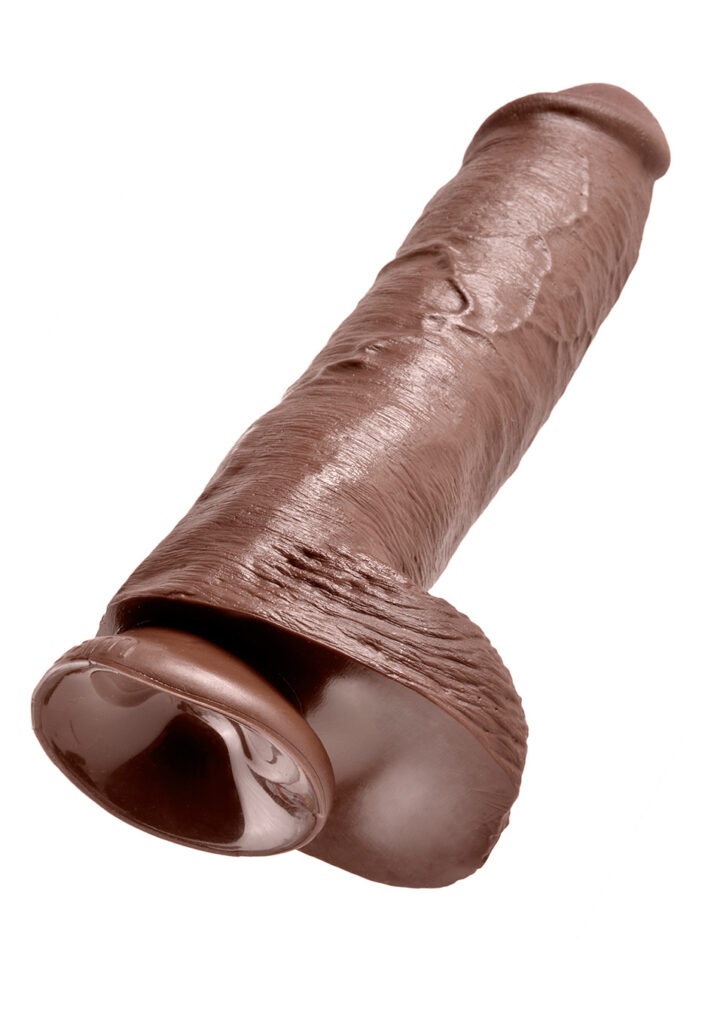 KING COCK 11 INCH W/ BALLS BROWN-4
