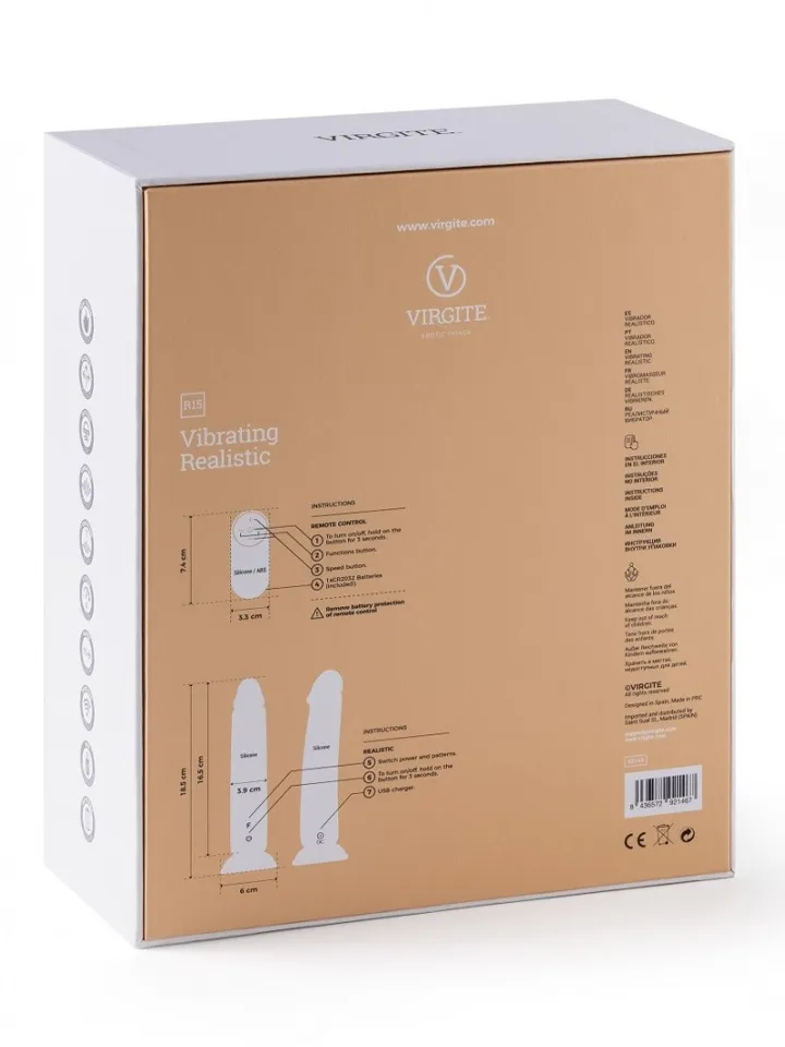 Realistic Vibrating Dildo With Remote 18,5 cm - Dildo med vibrator 0