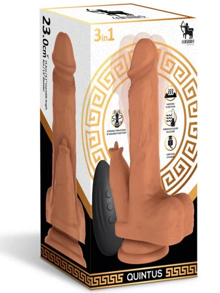 Quintus Thrusting, Waving & Vibration Dildo 23 cm - Dildo med vibrator 0