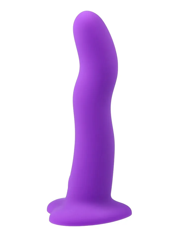 Vibrating Silicone Dildo With Remote Purple 18 cm - Dubbeldildo med vibrator 0