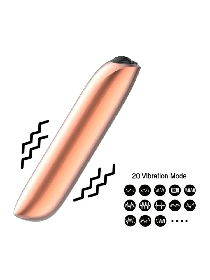 Rechargeable Powerful Bullet Vibrator Gold - Bulletvibrator 0