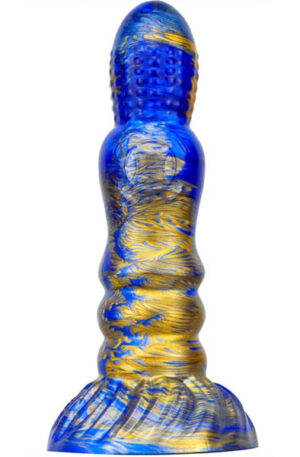 Metallic Fantasy Dildo Peern Blue/Gold 19,5 cm - Dragon dildo 0