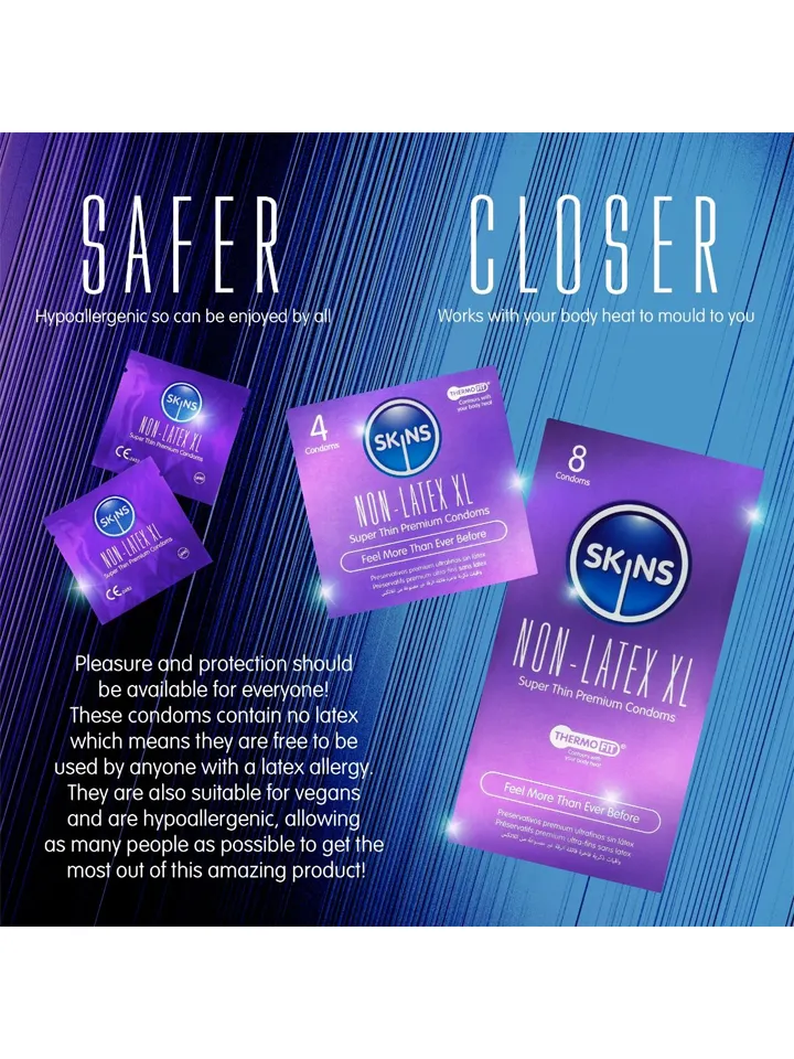 Skins Non-Latex XL Condoms 8-pack - Kondomer 0