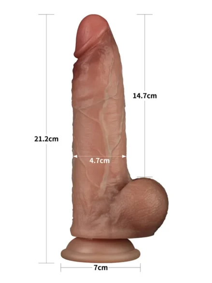 Sliding Skin Pro Dual Layer Silicone Dildo 21,2 cm - Realistisk dildo 0