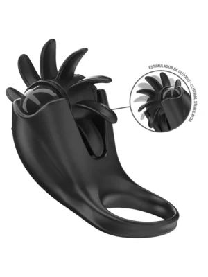 Vibrating Ring 10 Vibrations With Clitoris Stimulator - Penisring med vibrator 0