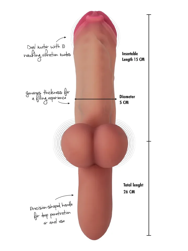 Pierced Punisher Vibrating Dildo Liquid Silicone - Dildo med vibrator 0