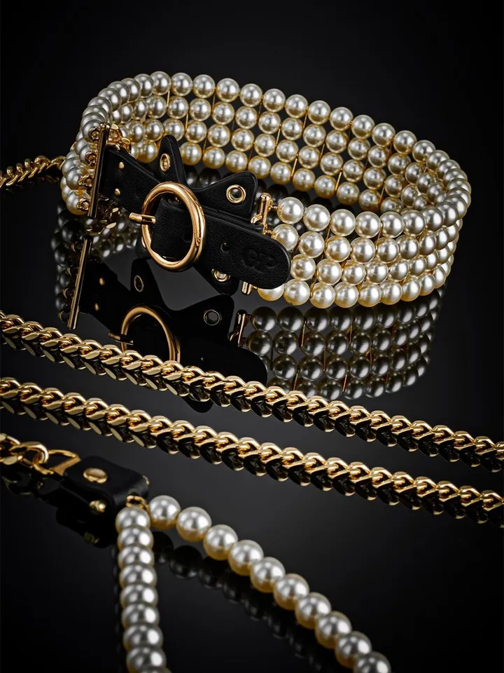 Guilty Pleasure Luminious Pearl Leash & Collar - Halsband & koppel 0