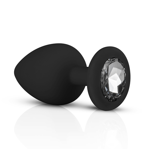 Silicone Buttplug Set with Diamond - Black-3