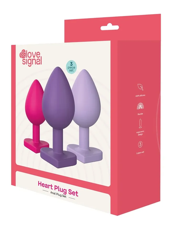 Triple Heart Anal Plug Set - Analpluggar paket 0