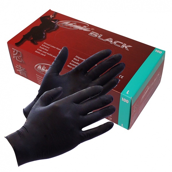 Black Ninja Latex disposable gloves (100 pcs.) - M-2