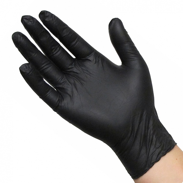 Black Ninja Latex disposable gloves (100 pcs.) - S | bästsäljare - Rimba bondage sexleksaker - Bondage tillbehör - BDSM delux - Lyxiga bondage sexleksaker - Latex kläder och tillbehör | Intimast