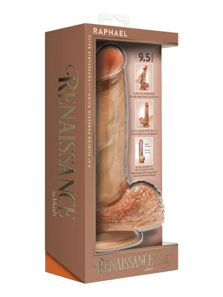 Raphael Sliding Foreskin Dildo With Balls 24 cm - Realistisk dildo 0